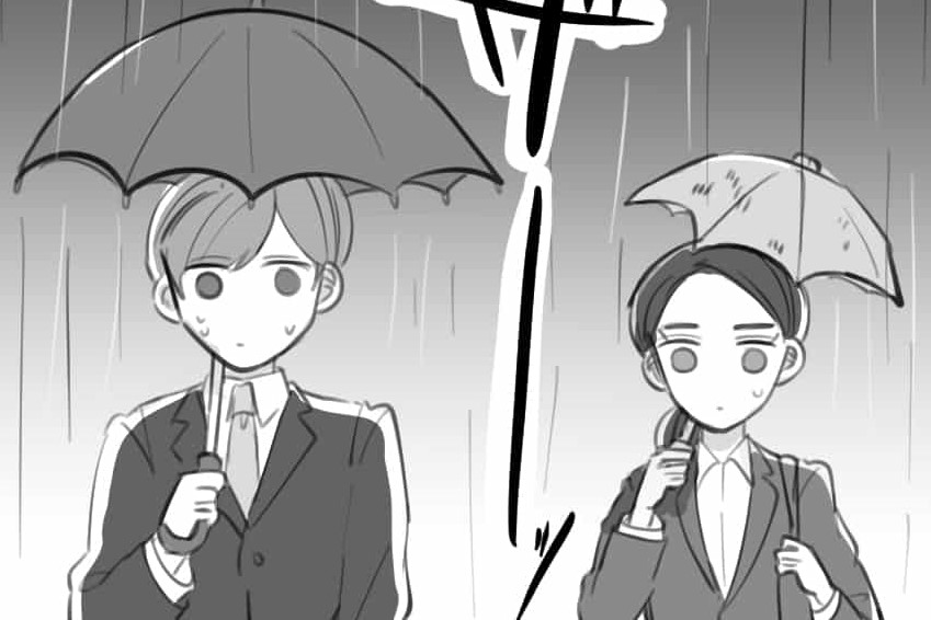 【漫画】気まずい…雨の日に「新人と営業回り」しました＜雨の日の男女エピソード#4＞
