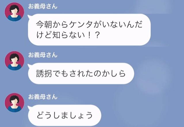 義母「孫ちゃんがいない！誘拐されたのかしら…」義実家で過ごしていた孫が消えた…！？→次の瞬間、嫁から【衝撃の事実】を告げられる…！【LINE】