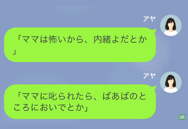 「ママは怖いからね」「ばあばの所おいで」”悪口を吹き込んでいた”義母に反撃！？⇒そして…私「強がるのも程々になさったら？ｗ」